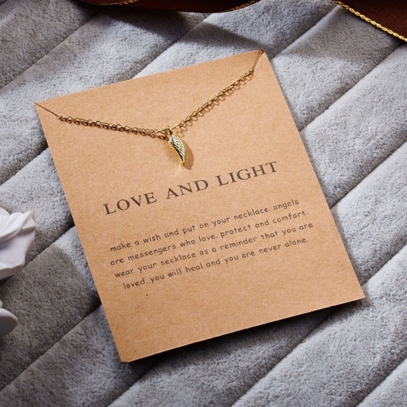 SOLD NEW Dainty Gold Angel Wing Necklace - Picture 2 of 4